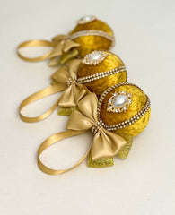 Christmas Baubles - Gold- set of 3 - Gabificent