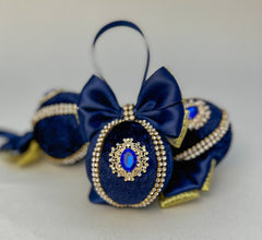 Christmas Baubles - Navy Blue - Set of 3 Gabificent