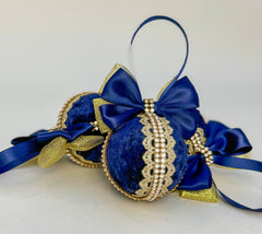 Christmas Baubles - Navy Blue - Set of 3 Gabificent