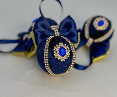 Christmas Baubles - Navy Blue - Set of 3 Gabificent