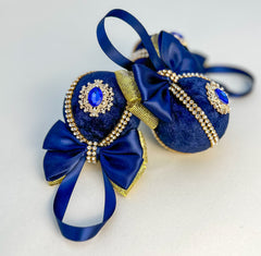 Christmas Baubles - Navy Blue - Set of 3 Gabificent