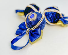 Christmas Baubles - Navy Blue - Set of 3 Gabificent