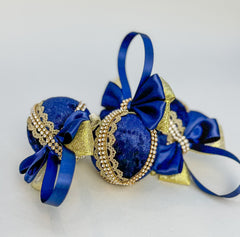Christmas Baubles - Navy Blue - Set of 3 Gabificent