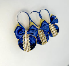 Christmas Baubles - Navy Blue - Set of 3 Gabificent
