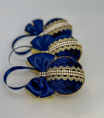 Christmas Baubles - Navy Blue - Set of 3 Gabificent