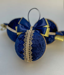 Christmas Baubles - Navy Blue - Set of 6 Gabificent