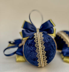 Christmas Baubles - Navy Blue - Set of 6 Gabificent