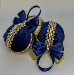 Christmas Baubles - Navy Blue - Set of 6 Gabificent