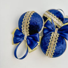 Christmas Baubles - Navy Blue - Set of 6 Gabificent