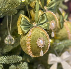 Christmas Baubles - Olive Green - One Piece Gabificent