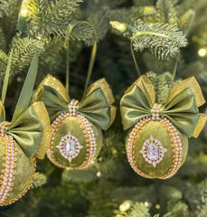 Christmas Baubles - Olive Green - Set of 3 Gabificent