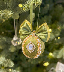 Christmas Baubles - Olive Green - Set of 3 Gabificent