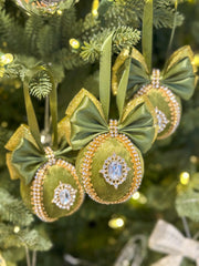 Christmas Baubles - Olive Green - Set of 3 Gabificent