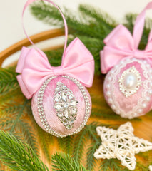 Christmas Baubles - Pink- Set of 3 Gabificent