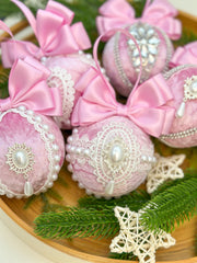 Christmas Baubles - Pink - Set of 6 Gabificent