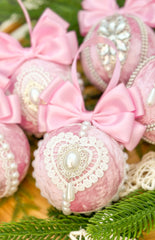 Christmas Baubles - Pink - Set of 6 Gabificent