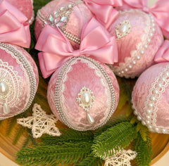 Christmas Baubles - Pink - Set of 6 Gabificent