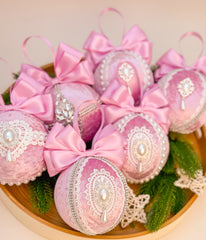 Christmas Baubles - Pink - Set of 6 Gabificent