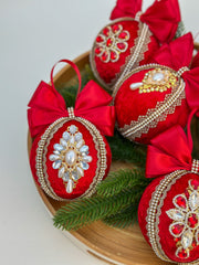 Christmas Baubles - Red Six Baubles Gabificent