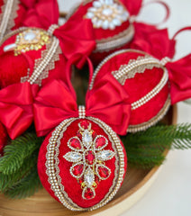 Christmas Baubles - Red Six Baubles Gabificent