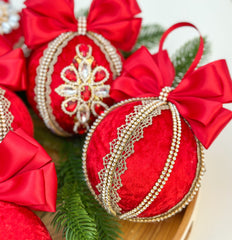 Christmas Baubles - Red Six Baubles Gabificent