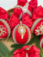 Christmas Baubles - Red Six Baubles Gabificent