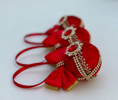 Christmas Baubles - Red with Gold- Set of 3 - Gabificent