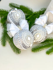 Christmas Baubles - Silver- One Piece Gabificent