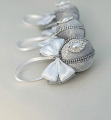 Christmas Baubles - Silver - Set of 3 - Gabificent