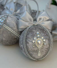 Christmas Baubles - Silver- Set of 6 Gabificent