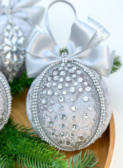 Christmas Baubles - Silver- Set of 6 Gabificent
