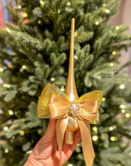 Christmas Baubles and Tree Topper- Gold- Six Baubles and One Tree Topper Gabificent