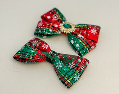 Christmas Bow Hair Clip set Gabificent