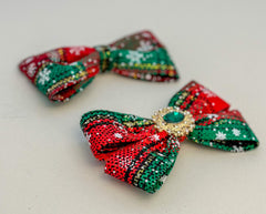 Christmas Bow Hair Clip set Gabificent