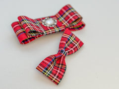 Christmas Bow Hair Clip set Gabificent