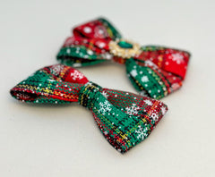 Christmas Bow Hair Clip set Gabificent