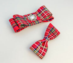 Christmas Bow Hair Clip set Gabificent