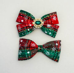 Christmas Bow Hair Clip set Gabificent