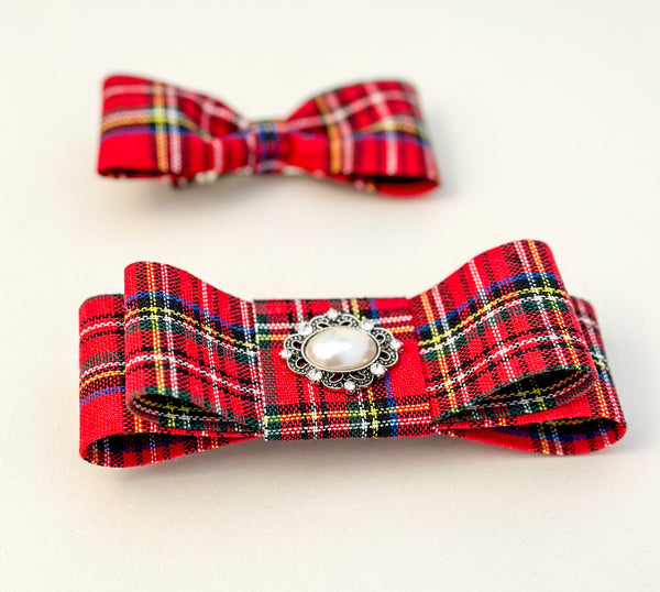 Christmas Bow Hair Clip set Gabificent