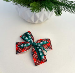 Christmas Bow - Traditional Red and Green Gabificent