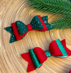 Christmas Hair Bow Clip set Gabificent