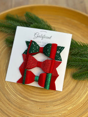 Christmas Hair Bow Clip set Gabificent