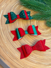 Christmas Hair Bow Clip set Gabificent