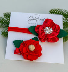 Christmas Hair Clip and headband set Gabificent