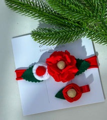 Christmas Hair Clip and headband set Gabificent