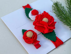 Christmas Hair Clip and headband set Gabificent