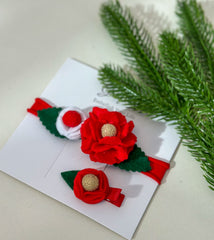 Christmas Hair Clip and headband set Gabificent