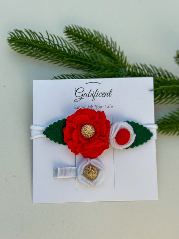 Christmas Hair Clip and headband set Gabificent