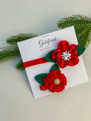 Christmas Hair Clip and headband set Gabificent