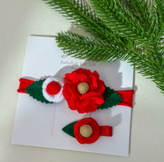 Christmas Hair Clip and headband set Gabificent